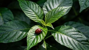 静谧深调植物叶片电脑壁纸