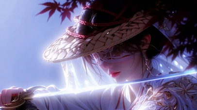 唯美古风蒙面女剑客