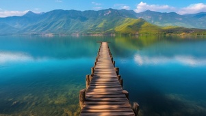 湖边小桥
