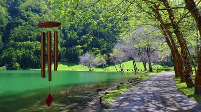 自然风铃湖边景色