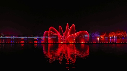 4K唯美音乐喷泉