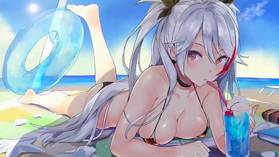 夏日海滩少女