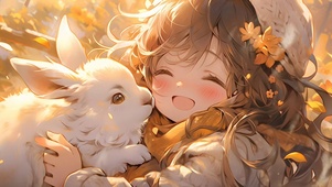 4K 小女孩与兔子