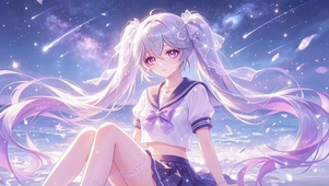 星海边的双马尾JK少女