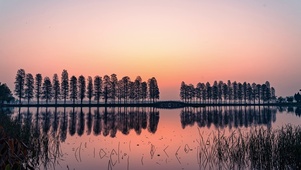 晚霞倒影