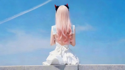 清纯女孩背影