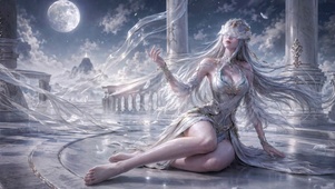 月光神殿蒙眼银发女神