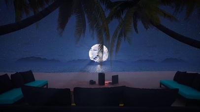 唯美湖面升起的月亮