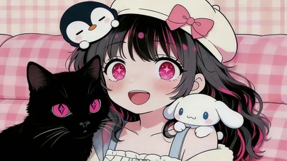 女孩和小萌宠