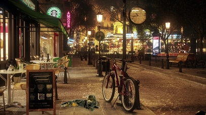 户外星巴克咖啡厅