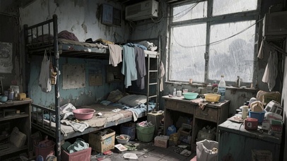 【雨景】脏乱的宿舍