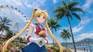 水冰月的晴朗海滨假日