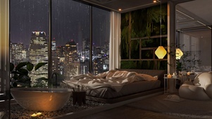 雨夜 高空温馨公寓