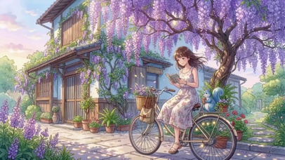 紫藤树下