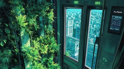 俯瞰绿色生态清新城市