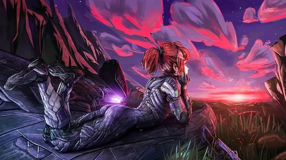 瓦努族女孩看日落