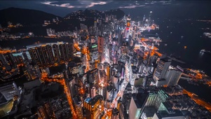 4K繁华的香港夜景