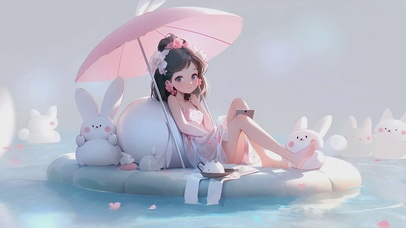 泳池少女