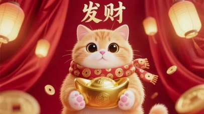 可爱的发财猫咪
