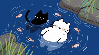 可爱两只猫咪