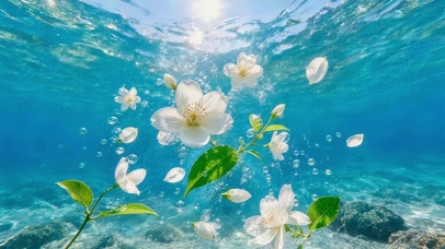 小清新水下鲜花