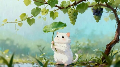 荷叶躲雨猫咪