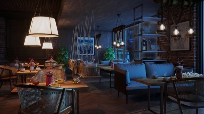 雨天的咖啡厅氛围