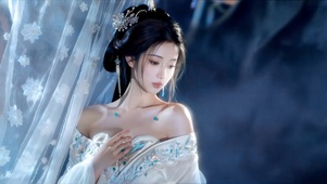 纱幔下的清冷女子