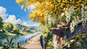 树下避暑的猫咪