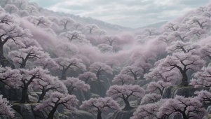樱林山谷落樱洪流