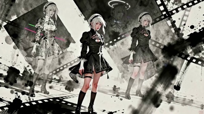 水墨风银发二次元美少女
