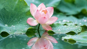 雨落清荷间