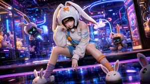 霓虹电玩城兔系少女-赛卡卡