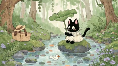 森林里的雨天童话
