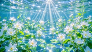 水下花境与阳光光束