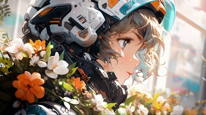 4K 花卉护眼机甲少女