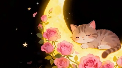 夜景猫咪带鱼屏