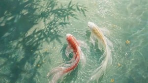 竹影湖面锦鲤