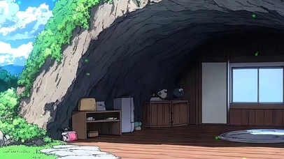 山洞带鱼屏