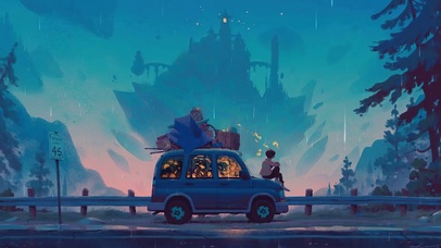 雨夜独自露营的人