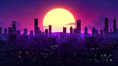 neon skyline