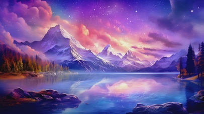 紫色治愈系唯美梦幻风景