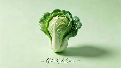 发财招财清新绿大白菜