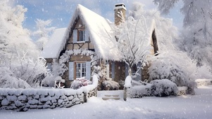 小屋雪景