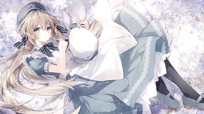 可爱白雪兔少女
