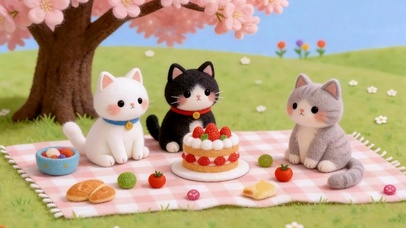 猫咪野餐 治愈