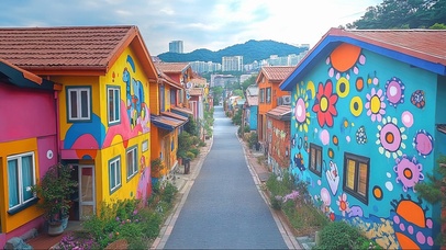 静谧彩色建筑街道