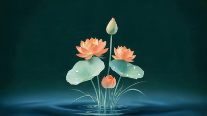 小清新荷花