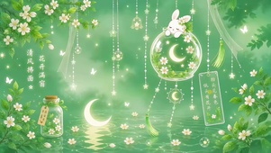 梦幻花园中的风铃之舞