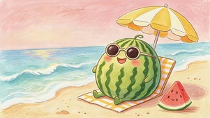 海边可爱西瓜